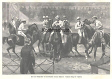 Zirkus "Reitersportspiel mit Riesenball-Zirkus Schumann" Orig.Holzstich v. 1902