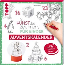 Die Kunst des Zeichnens für Kinder Adventskalender: 24x Seiten öffnen, 24x Zeich