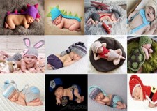 Neugeborenen Fotoshooting Newborn Fotografie Baby Strick Mütze Kinderfoto Kostüm