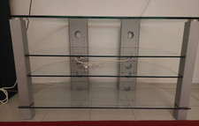 Spectral TV, HiFi Möbel, Rack, Glas, ca.: 110 x 54 x 66 cm, Vier Böden, halbrund