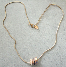 LDADPR Halskette Schmuck rose-goldfarbend Anhänger Steinchen verziert Nr. 3064