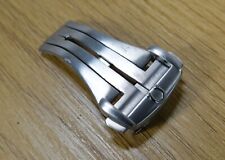 ORIGINAL OMEGA 20 mm Faltschließe EDELSTAHL mattiert für Leder und Kautschuk