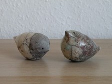 2 RAKU VÖGEL SIGNIERT