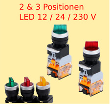 22mm Drehschalter 3 Stellungen 2 Stellungen LED Beleuchtung verschiedene Farben