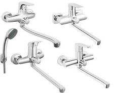 Wandarmatur mit Umsteller Küchenarmatur mit Brauseanschluss Schwenkauslauf