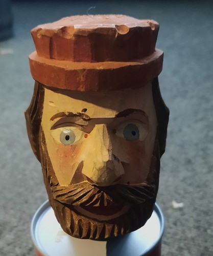 Handpuppenkopf könig holz - handpuppenkopf,