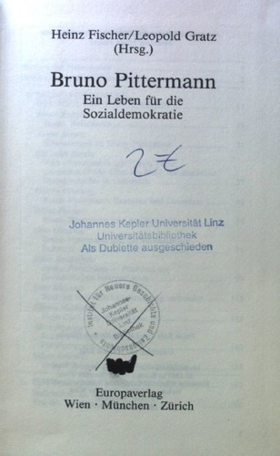 Bruno pittermann leben - e.,