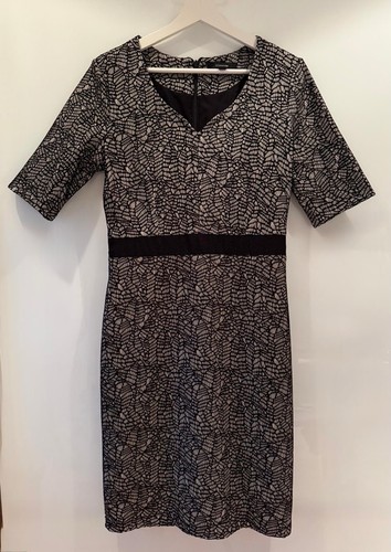 Comma kleid beige schwarz - comma, beige-schwarz
