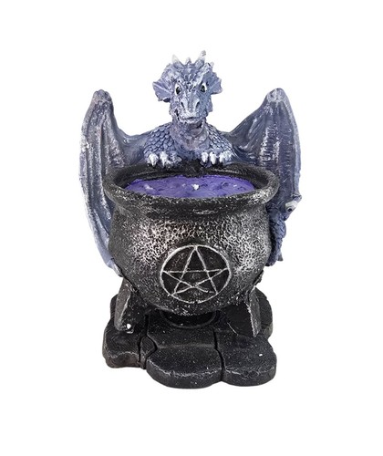 Drachen figur mit hexenkessel - drachen,