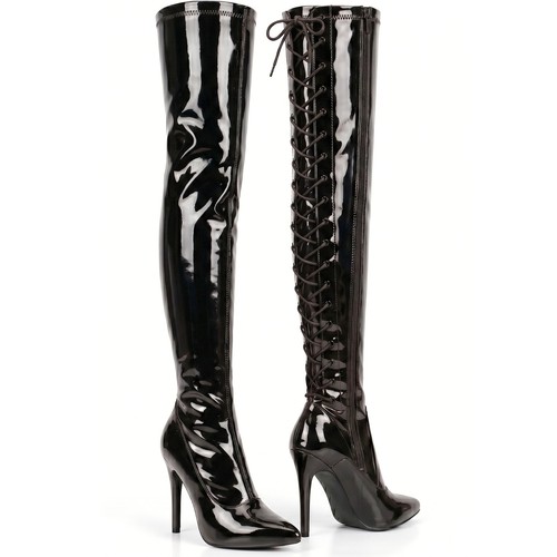 Overknee-Schnürstiefel