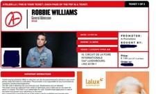 2 Tickets Robbie Williams Open