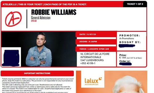 Tickets robbie williams open - tickets,