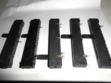 5 stück Schieberegler mono  25k log,  10k log, 100 ohm lin, 10k log, 10k log