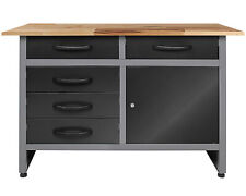 Ondis24 Werkbank Werktisch Montagewerkbank 5 Schubladen Metall 120 cm Bank