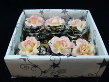 Tischdeko Stoffrosen mit Silber und Klammern f Servietten oder anderes