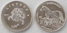 1,5 Euro Gedenkmünze Litauen 2017 Jagdhund und Žemaitukas CuNi unz.