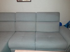 eckcouch grau gebraucht guter Zustand mit Licht und elektische Liegefunktion