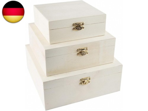 Holzboxen mit deckel 3er set - 3er,