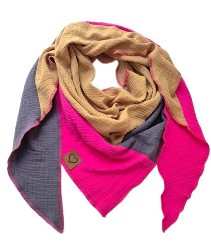 Herz xxl musselin tuch pink - musselin,