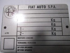 Typenschild Schild ALFA Romeo
