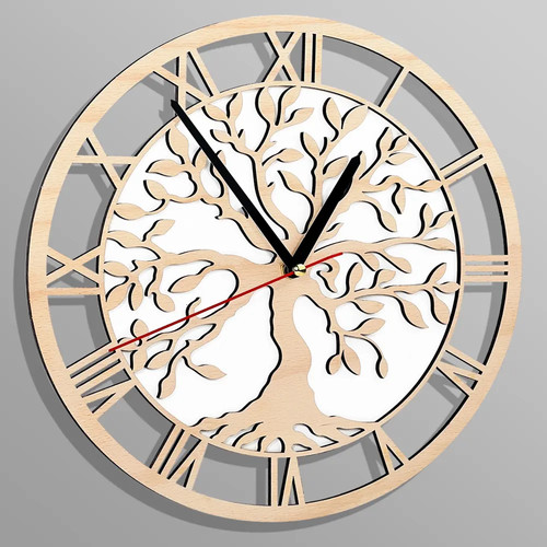 Wanduhr aus holz 30cm - aus,