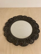 Vintage Spiegel Rund Metall Schwarz Rahmen
