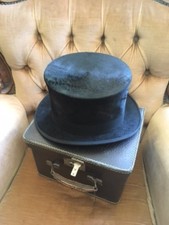 Rarität Hutmacher Toller Antiker Zylinder mit Leder Koffer Original Zustand