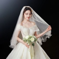 1-lagig Hochzeit Schleier Weiß Elfenbeinfarben Brautschleier Kurz Mit Kamm