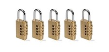 5 x Zahlen-Vorhängeschloss aus Messing mit 4-stellige Kombination -2.Wahl-