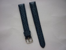 Kaufmann Hai Leder Uhrenarmband 16 mm blau Handmade XL