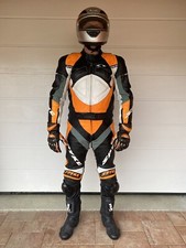 Motorrad Lederkombi Lederjacke Protektoren Rennanzug Größe 52