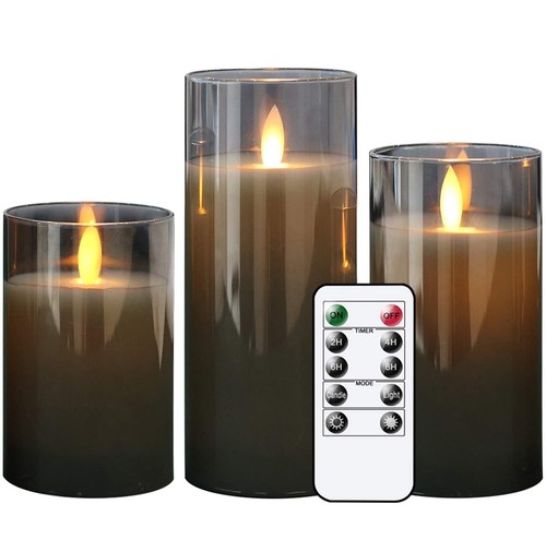 Flammenlose kerzen glas 3 - kerzen, glas,3