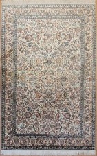 Ghom Seidenteppich 194x130 cm Seide auf Seide feine Knüpfkunst