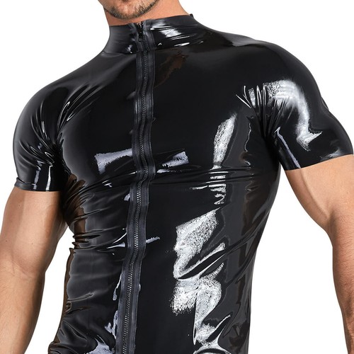 Latex shirt schwarz kurz - latex,
