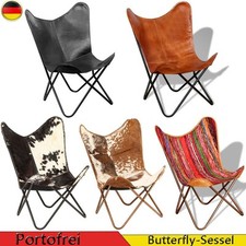 Butterfly Sessel Armchair Stühle Relax Stuhl Relaxstuhl Retro Echt Leder Retro