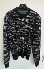 Gianni Versace Logo Virgin Wool V-Neck Sweater