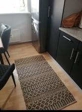 Bloomingville - Naturfaser Teppich, 140 x 70 cm, Jute / schwarz