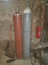 Gasflasche Sauerstoff und Acetylen - gebraucht, Eigentumsflasche