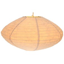 Flacher Lokta Papierlampenschirm, Boho Hängelampe Coronada - Ø 43 cm natur