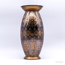 Orientalische Vase aus Messing, verziert Handmade (9,5 x 29 cm)