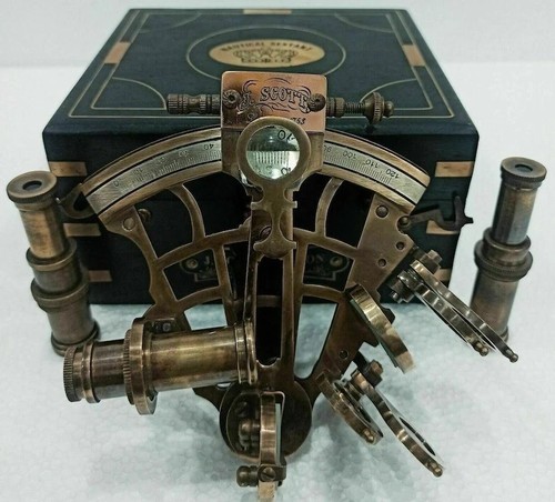 Antik sextant maritim - sextant, messing