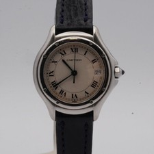 CARTIER PANTHERE COUGAR 987906 STAHL VINTAGE SCHÖNER ZUSTAND 25MM + PAPIERE