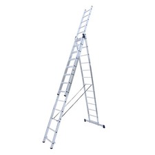 3-TEILIGE AUSZIEHBARE LEITER 3X12 SPROSSEN, STABILISATOR
