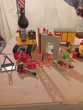 Playmobil Baustelle Seilbagger Abbruchhaus Dumper Bauwagen viel Zubehör