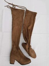 Over-the-Knee Damen Stiefel Gr40 Ca.65cm Hoch Ungetragen Wildlederoptik Braun