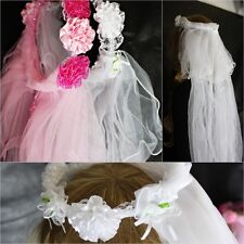 Hochzeit Schleier Braut Brautschleier Veil Rosa Weiss Fasching Party Motto Blume