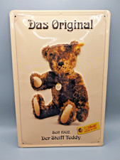 Steiff Reklame Werbe Schild Metall 30 cm hoch 20 cm breit - Neuwertig