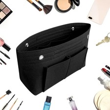 QINERSAW Taschenorganizer Filz Handtaschen Organizer Schwarz Innentasche