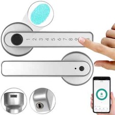 VisorTech 1er-Set Sicherheits-Türbeschlag mit Fingerabdruck-Scanner Neu & OVP