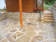 Polygonalplatten Gneis Gehwegplatten Terrassenplatten Gold Braun Hofplatten 25mm